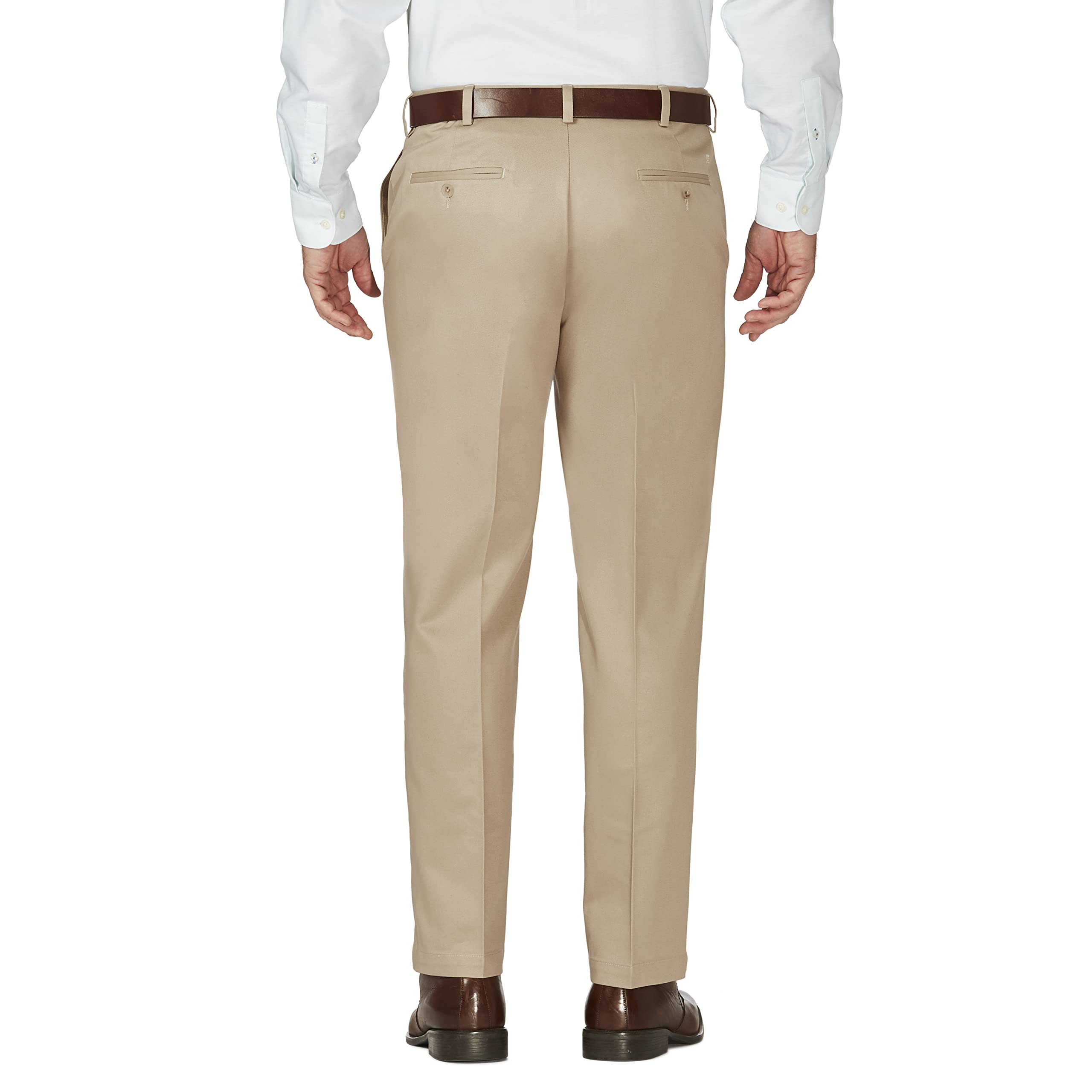 Haggar Men's Work to Weekend Hidden Expandable Waist No Iron Flat Front Pant