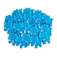 Small Elephant Animal Wooden Baby Favors, Blue, 1-1/4-Inch (25-Piece)