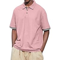 WENKOMG1 Mens Polo Shirt Slim Fit Short Sleeve Tshirt Shirt Summer Casual Lightweight Pullover Active Jersey Shirt