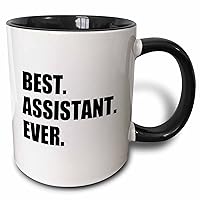 3dRose Best Assistant Ever-Bold Black Text-Fun Work And Job Pride Gifts Two Tone Mug, 1 Count (Pack of 1)