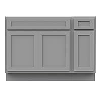 42 Inch Bathroom Vanity Base Only, Single Vanity Cabinet with Dove-Tailed Drawers, Soft-Closing Doors, Gray, Without Top,Small