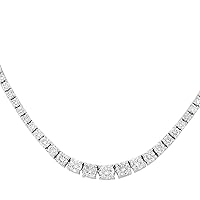 4 Carat Natural Diamond (F-G Color, VS1-VS2 Clarity) 14K White Gold Luxury Tennis Necklace for Women Exclusively Handcrafted in USA
