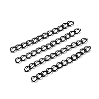 AGCFABS 30Pcs/Pack Metal Paint Extension Chain Colorful Linking Rings Curb Twist Chains for Bracelet Necklace Mask Lanyard Strap DIY Jewelry Making Accessories (Black)