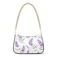 Shoulder Bags for Women Lavender Purple Flowers02 Hobo Tote Handbag Small Clutch Purse with Zipper Closure
