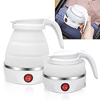 Foldable Electric Kettle for Travel, Portable Collapsible 600ML Kettle with Auto Shut-Off, 110V Silicone Quick Boiling Hot Water Kettle for Coffee Tea Boiling Water