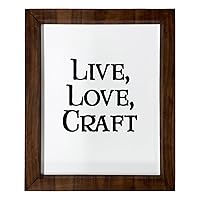 Los Drinkware Hermanos Live, Love, Craft - Funny Decor Sign Wall Art In Full Print With Wood Frame, 14X17