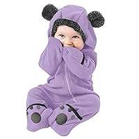Footed Girl Coat Infant Fleece Jumpsuit Bear Hooded Romper Ears Baby Boy Girls Coat&jacket Kids Jacket Winter