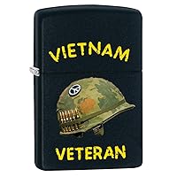 Zippo Lighter: Vietnam Veteran Design - Black Matte 79833