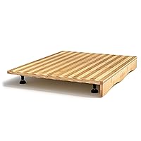 Bamboo Wooden Gas Stove Top Covers and Cutting Board - Adjustable Legs for RV or Small Kitchen