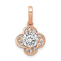 Solid 10K Tiara Collection Rose Gold Polished CZ Pendant - 18.88mm
