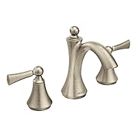 Wynford Brushed Nickel Two-Handle Widespread High-Arc Bathroom Faucet with Lever Handles, Valve Required, T4520BN