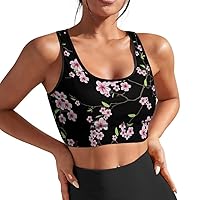 Sports Bras for Women with Removable Pads Yoga Crop Tank Tops Fitness Exercise Workout Running Top