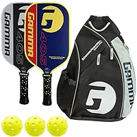 Gamma 405 Pickleball Paddle Bundle with a Pickleball Sling Bag and Balls – Available for Doubles or Family Play