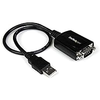 StarTech.com 1 ft. USB to RS232 Serial DB9 Adapter Cable with COM Port Retention - Up to 920 kpbs USB A to DB9 Serial Adapter (ICUSB232PRO)