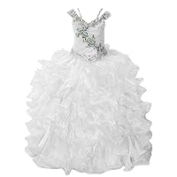Girls' Crystal Top First/Holy Communion Dress Pageant Dresses