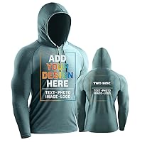 Custom Men's UPF 50+ Long Sleeve Rash Guard Workout Shirts with Hoodie