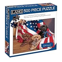 Lang - 500 Piece Puzzle - American Puppy, Artwork by Jim Lamb - Linen Finish - 24