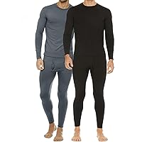 Thermajohn 2 Pack Thermal Underwear for Men Size XL Black & Charcoal