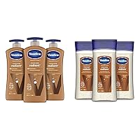 Vaseline Intensive Care Body Lotion for Dry Skin Cocoa Radiant Lotion & Intensive Care Cocoa Radiant For Glowing Skin 3 Count Body Gel Oil Body Oil Made with 100% Pure Cocoa Butter