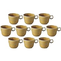 Set of 10, Caramel Mug (re Tableware) [4.7 x 3.6 x 2.9 inches (12 x 9.2 x 7.3 cm)] | Mugs