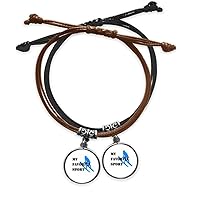 Like Sports Fitness Balanced Winter Bracelet Double Leather Rope Wristband Couple Set Gift