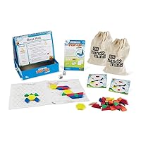 hand2mind Pattern Blocks Pop-Up Learning Activity Center, Create and Play Pattern Blocks, Foam Shapes, 3D Shapes Manipulatives, Geometric Shapes for Kids, Learning Shapes for Kindergarten