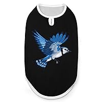 Animal Bird Blue Jay Dog Vest Printed Pets Coat Dog Shirts Lightweight Dog Summer T Shirts Clothes S