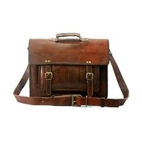 16 Inch Leather Messenger Genuine Men's Auth Real Leather Messenger Laptop Briefcase Satchel Mens Bag
