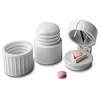 4-in-1 Pill Cutter, Crusher, Storage Container, and Water Cup
