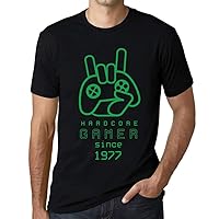 Men's Graphic T-Shirt Hardcore Joystick Gamer Since 1977 47th Birthday Anniversary 47 Year Old Gift 1977 Vintage