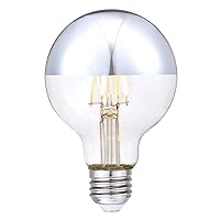 Lighting 5169100 4.5 Watt (40 Watt Equivalent) G25 Dimmable Half Chrome Filament LED Light Bulb, E26 Medium Base, Single