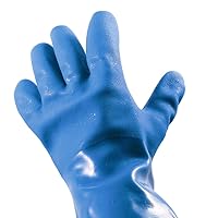 Durable All Purpose RV and Camper Reusable Sanitation Gloves - Will Grip in Wet or Dry Conditions | Blue PVC Gloves - 1 Pair (40287)