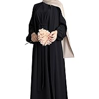 Women's Muslim Dress Two Pieces Set Islamic Prayer Abaya Modest Solid Color Muslim Outfits