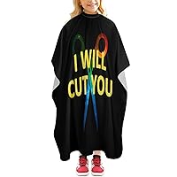 Hairdresser I Will Cut You Funny Barber Cape Professional Salon Hair Cutting Apron with Adjustable Neck for Men Women