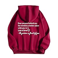 Ceboyel Womens Trendy Hoodies With Sayings Long Sleeve Sweatshirts Pullover Casual Tops Y2K Teen Girls Clothing 2023