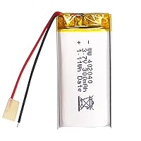3.7V Household Li-Battery 300mAh 402040 Lithium Polymer ion Battery Rechargeable Lithium-ion Polymer Battery Pack with Protection Board(2 pcs)