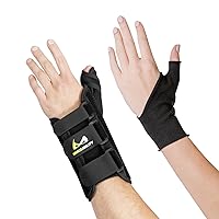 BraceAbility Wrist and Thumb Splint + Soft Undersleeve Bundle - Ultimate Arthritis, De Quervain's Support, Tendonitis Relief - Includes Protective Hand Sock Wrist Brace with Thumb Stabilizer (L-Left)