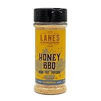 Lane's Honey Bbq Rub Chicken Wing Seasoning, All-Natural Honey Barbeque Seasoning, Perfect for Porkchop, Fries, Brisket & Chicken Wing Rub, No MSG, No Preservatives, Gluten-Free, Made in USA, 4.5 Oz