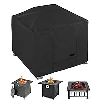 NettyPro Square Fire Pit Cover Fade Resiatant Waterproof Heavy Duty 600D Outdoor Patio Firepit Cover for Gas Propane Fire Pit Table, 36 x 36 x 24 Inch, Black