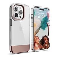elago Glide Armor Case Designed for iPhone 14 Pro Case, Drop Protection, Shockproof Protective TPU Cover, Upgraded Shockproof, Mix and Match Parts, Enhanced Camera Guard [Clear/Rose Gold]