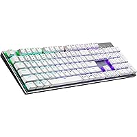 Cooler Master SK653 Wireless Bluetooth Silver/White Full Mechanical Low Profile Gaming Keyboard, Linear Red Switches, Customizable RGB, Ergonomic Design, Mac/Windows, QWERTY (SK-653-SKTR1-US)