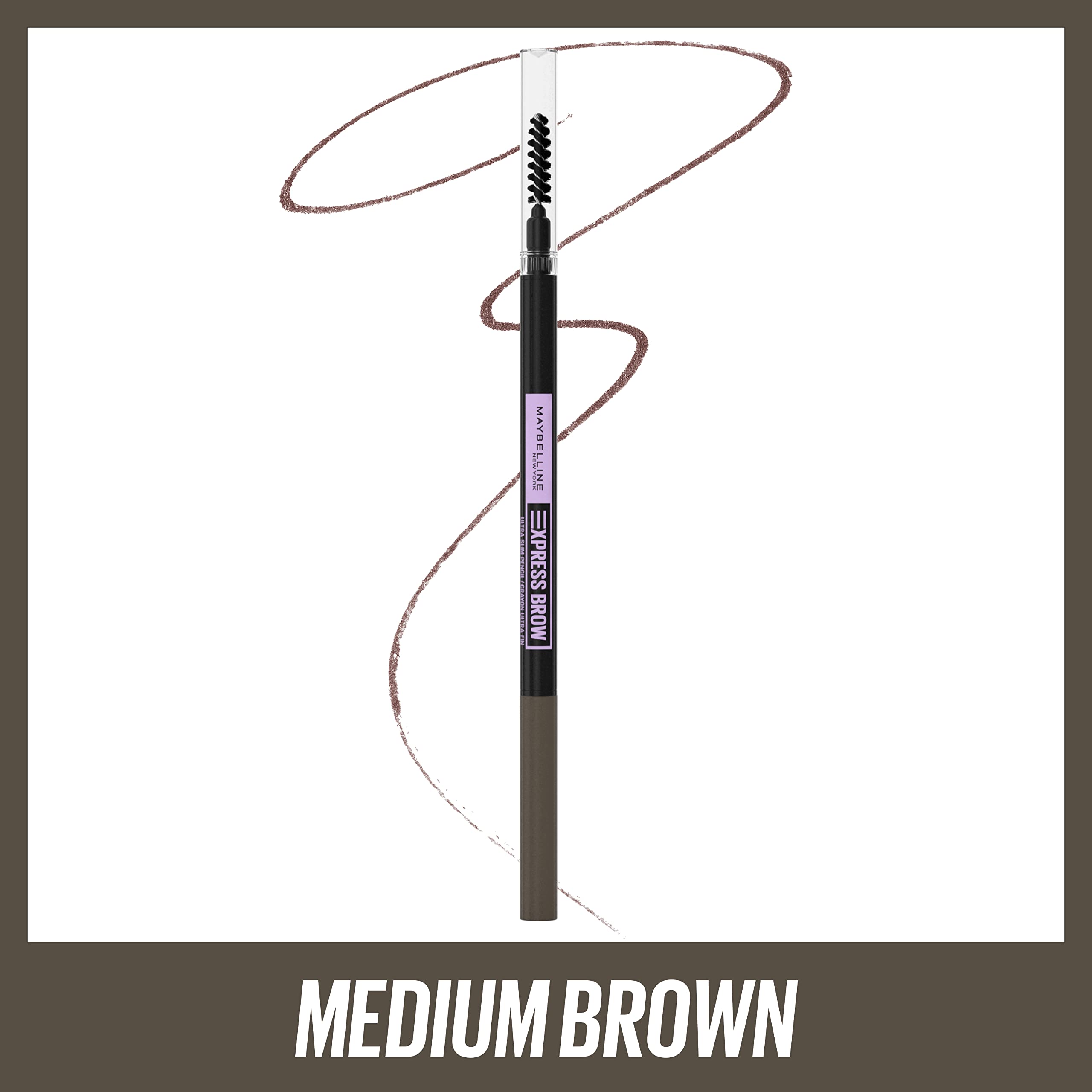 Maybelline New York Brow Ultra Slim Defining Eyebrow Pencil, Medium Brown, 0.003 oz.