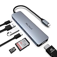 USB C Hub, USB C Adapter Mac Pro/Air Table Adapter, 7 in 1 HDMI Port with 4K Output, PD 100W, 2 * USB-A 3.0, USB-C 3.0, Support SD/TF Card, Compatible for Laptop, Surface 8/7, Smartphone