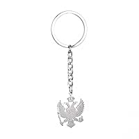 Stainless Steel Montenegro Eagle Pendant Keychain with Cross for Women Girls Jewelry