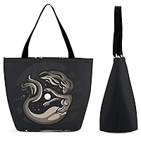 Handbag Women Fantasy Mermaids Shopping Tote Bag Top Handle Shoulder Bag Purse Wallet With Zipper Closure 28.5x18x32.5cm