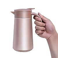 CHUNCIN - Coffee Jug Thermos 304 Stainless Steel Double Walled Insulated Vacuum Pot, 800ML Thermal Teapot for Hot & Cold Drinks,Gold (Color : Gold)