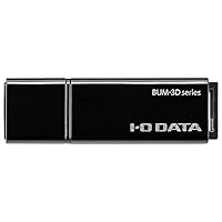 I-O Data BUM-3D128G/K USB Memory, 128 GB, USB 3.2 Gen 1 (USB 3.0) Compatible, Cap/Strap Hole, Japanese Manufacturer