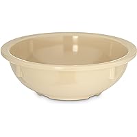 Carlisle FoodService Products Kingline Reusable Plastic Bowl Nappie Bowl for Home and Restaurant, Melamine, 10 Ounces, Tan, (Pack of 48)