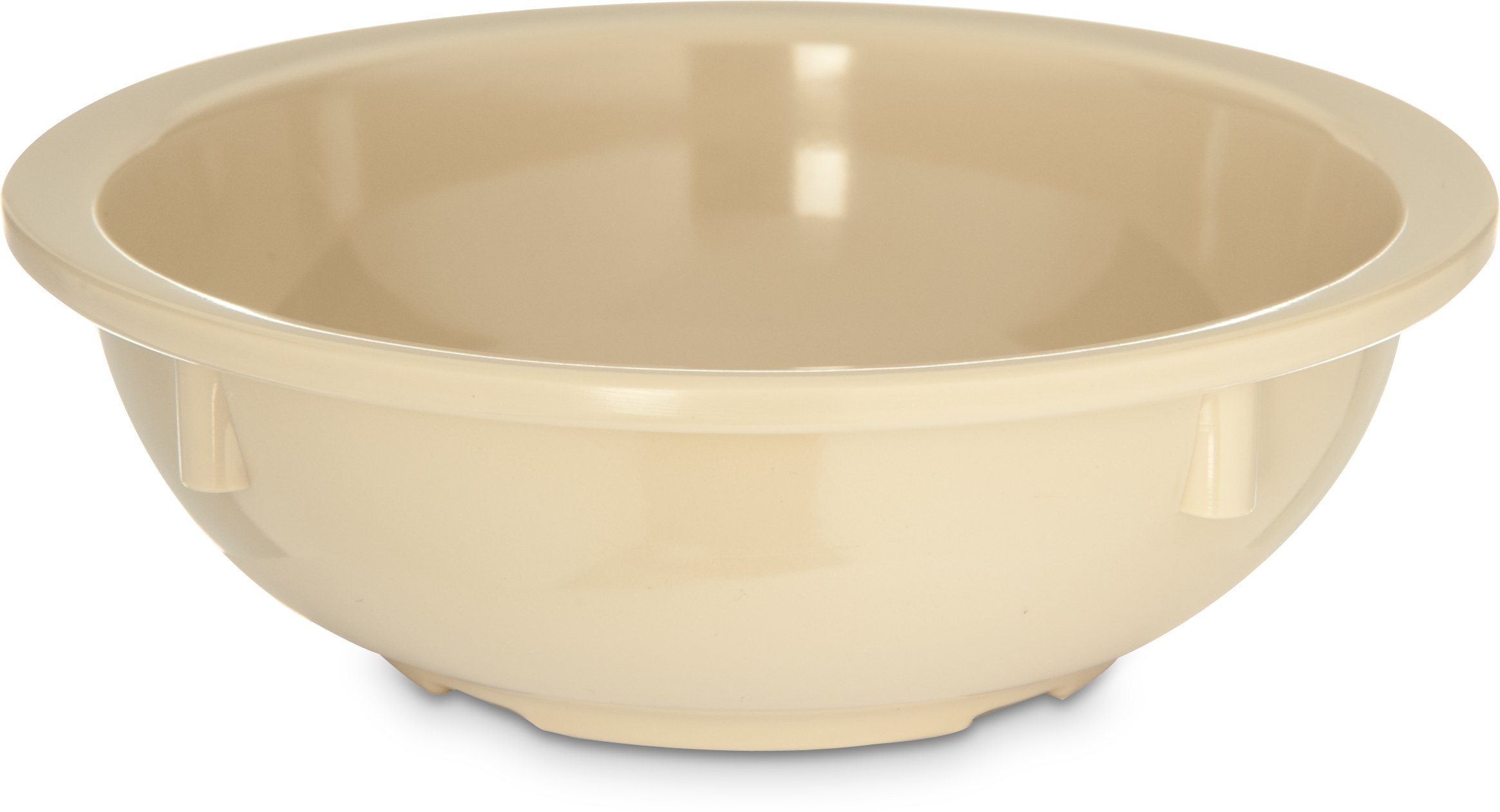 Carlisle FoodService Products Kingline Reusable Plastic Bowl Nappie Bowl for Home and Restaurant, Melamine, 10 Ounces, Tan, (Pack of 48)