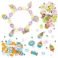 Baker Ross FE456 Sweet Treats Charm Bracelet Kits - Pack of 3, Perfect for Kids Jewellery Making Activities, Bead Art Activities or Party Crafting